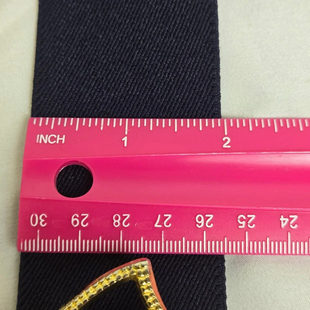 Day-Lor Stretch Dress Belt Gold Tone & Blue Enamel 2